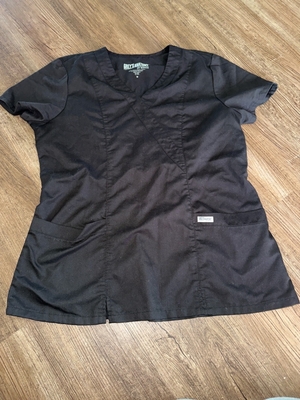 Grey's Anatomy Black Women’s Scrub Top